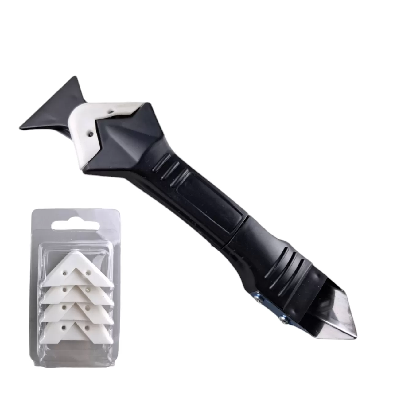 Шпатель-скребок угловой 3 в 1, 5 насадок, "MAXIMUM" MX 15487