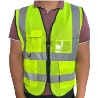 Жилет сигнальный светоотражающий на молнии с карманами XXXL, салатовый (кратно 50 шт)